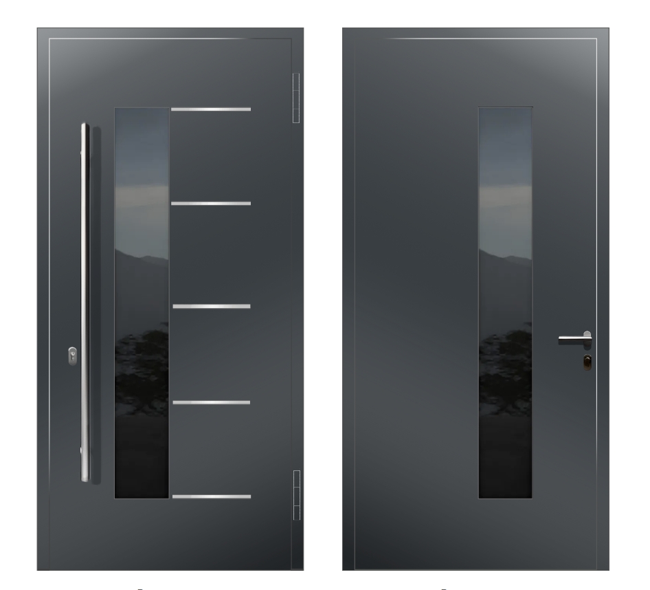 Входные двери премиум класса: Дверь Ax-130L S2 Графит - фото