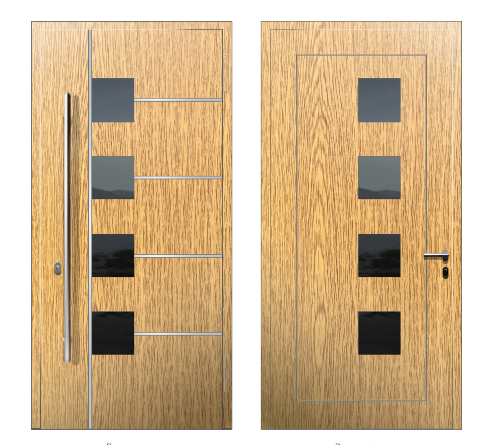 Входные двери с терморазрывом: Дверь K-5.4 S1 Светлый дуб - фото