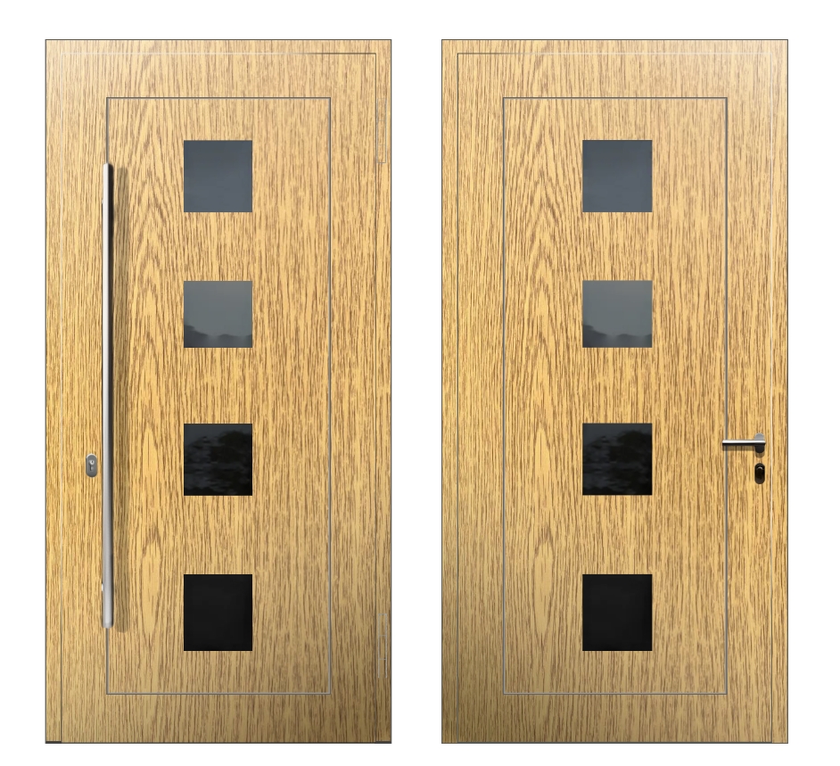 Входные двери с терморазрывом: Дверь D-071 S Светлый дуб - фото