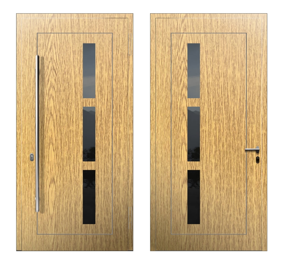 Входные двери под дерево: Дверь C-060R S Светлый дуб - фото