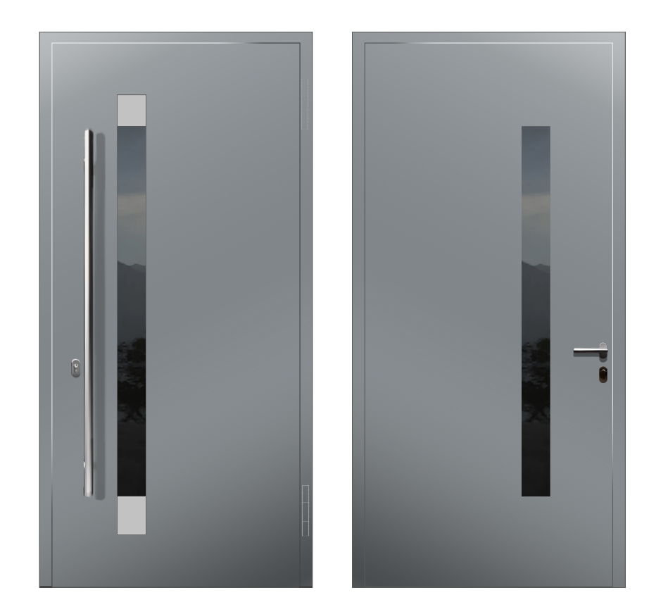 Входные двери с терморазрывом: Дверь A-032L S2 Серый - фото
