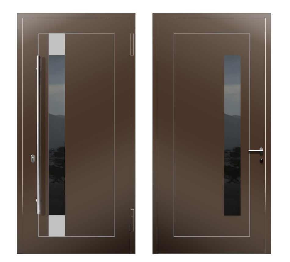 Входные двери на заказ: Дверь A-033L S Коричневый - фото