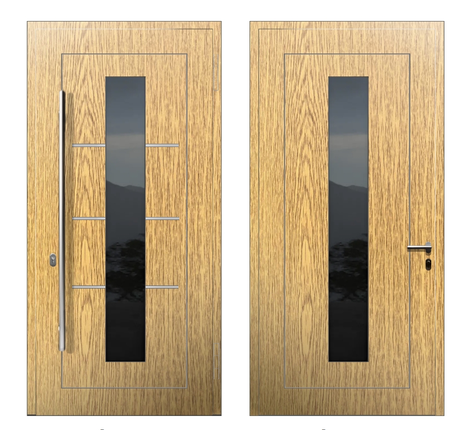 Входные двери под дерево: Дверь Ax-120 S Светлый дуб - фото