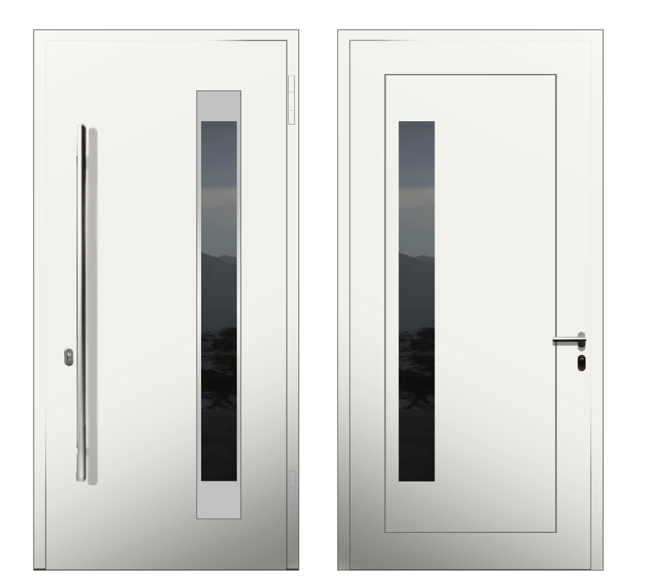 Входные двери со стеклом: Дверь A-031R S1 Белый - фото