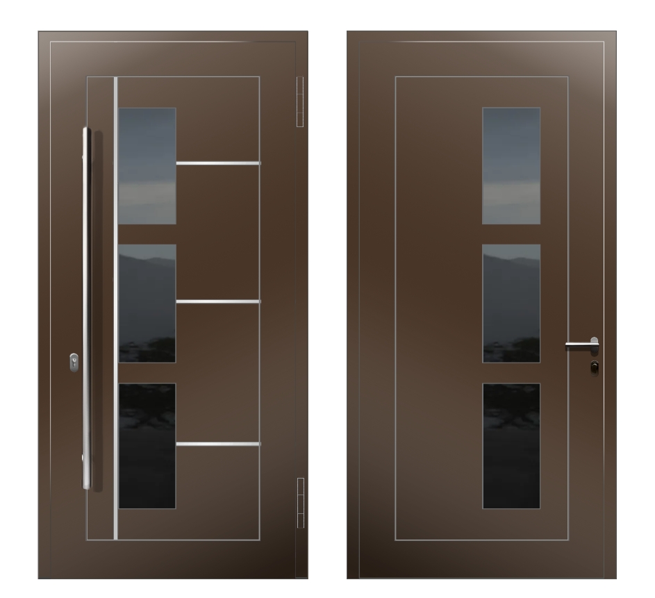 Для частного дома: Дверь K-5.3 S Коричневый - фото