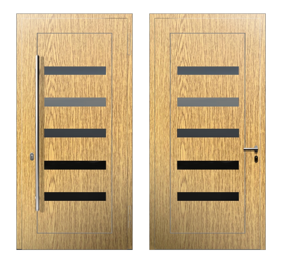 Входные двери под дерево: Дверь D-085 S Светлый дуб - фото