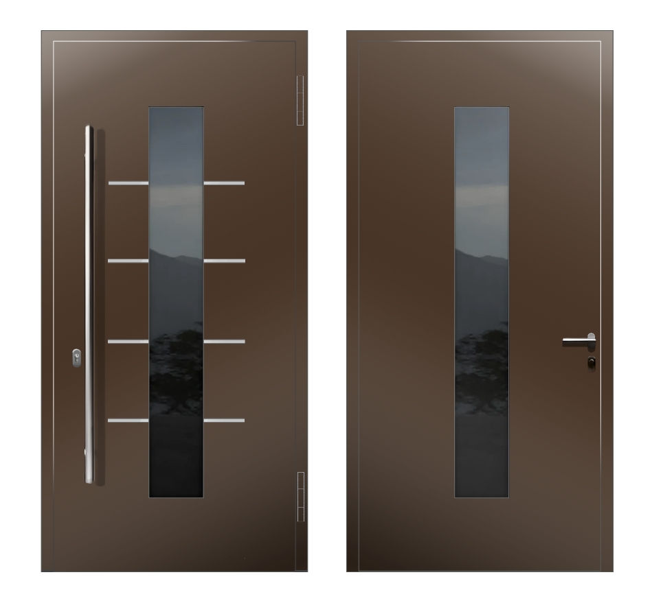 Для частного дома: Дверь Ax-121 S2 Коричневый - фото