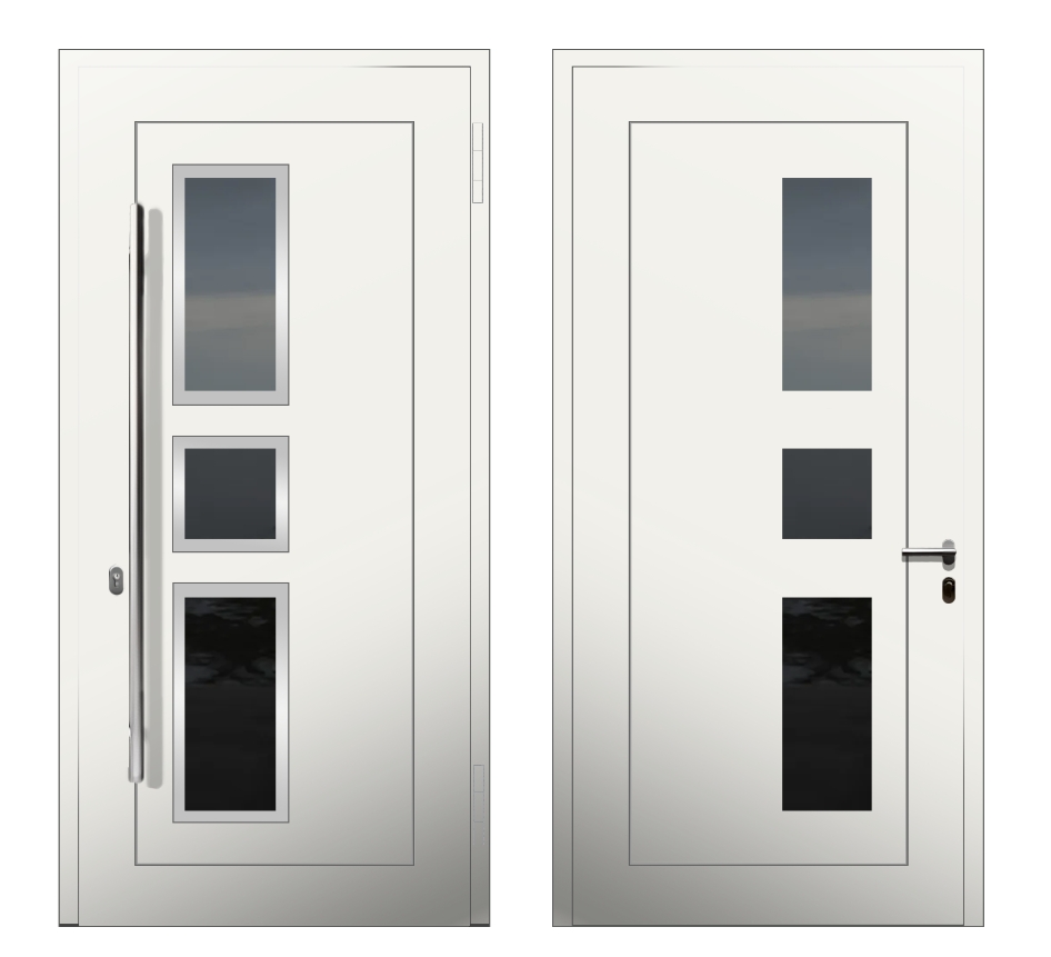 Белые входные двери: Дверь C-051L S Белый - фото