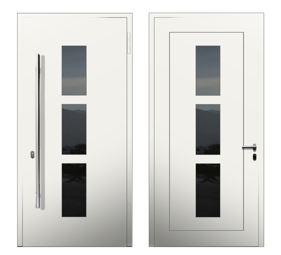 Входные двери со стеклом: Дверь С-200 S1 Белый - фото