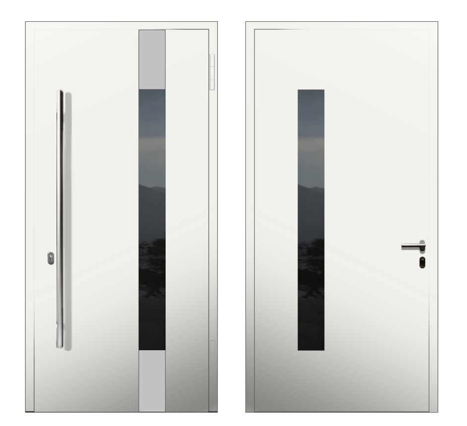 Входные двери на заказ: Дверь A-033R S2 Белый - фото