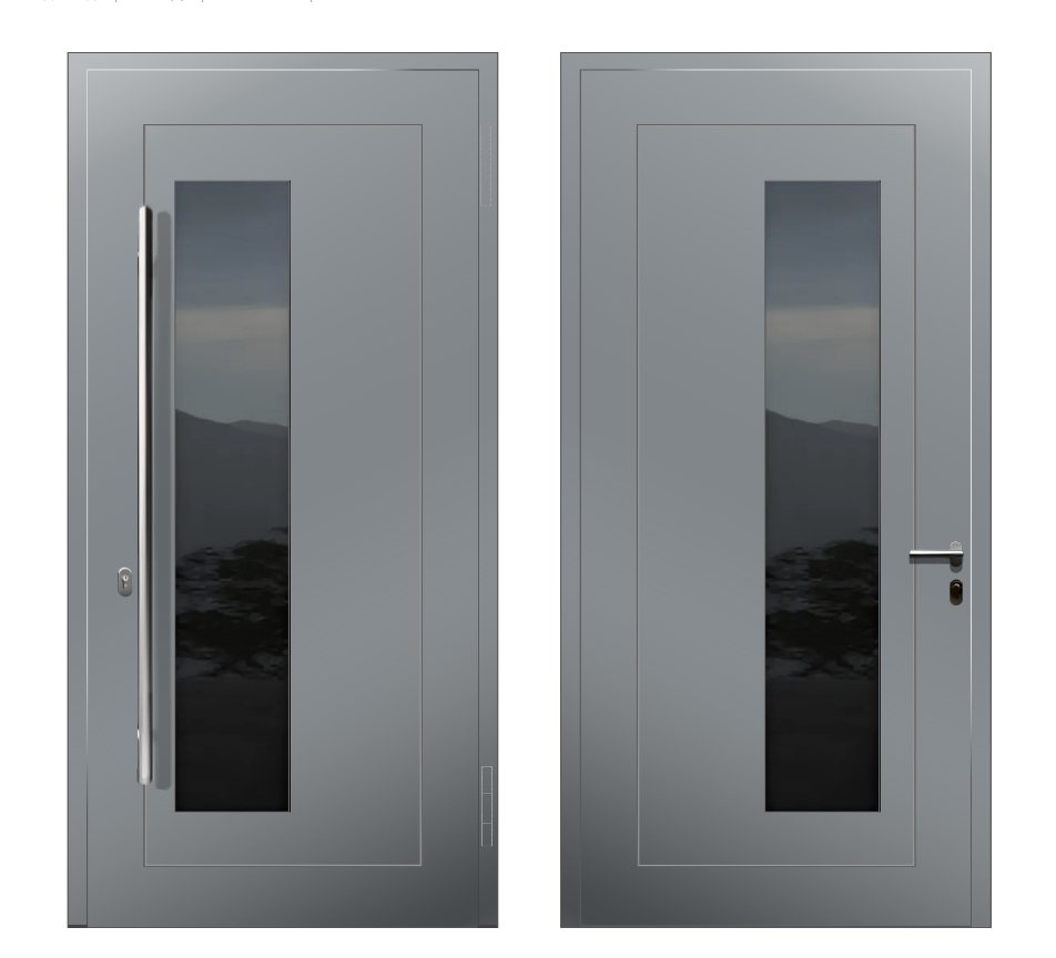 Алюминиевые двери: Дверь A-020L S Серый - фото