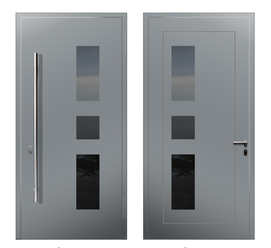 Алюминиевые двери: Дверь C-050R S1 Серый - фото