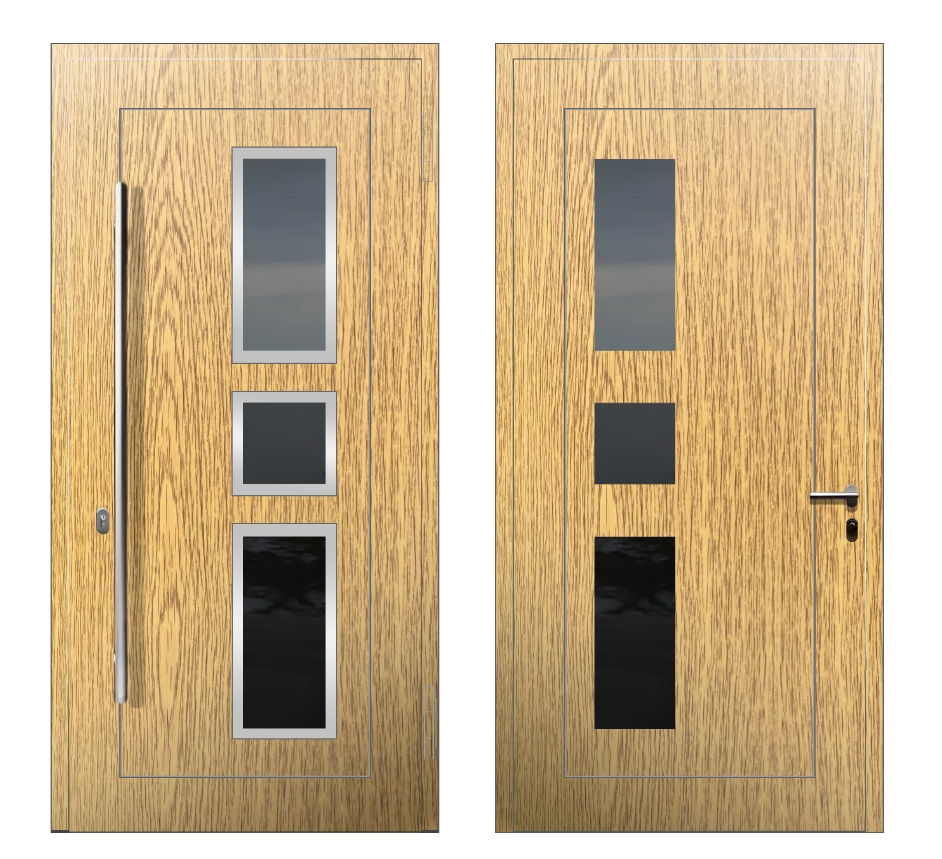Входные двери под дерево: Дверь C-051R S Светлый дуб - фото