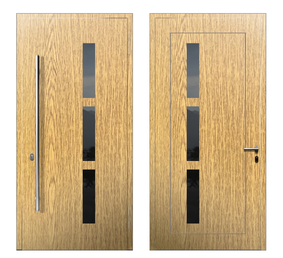 Входные двери под дерево: Дверь C-060R S1 Светлый дуб - фото