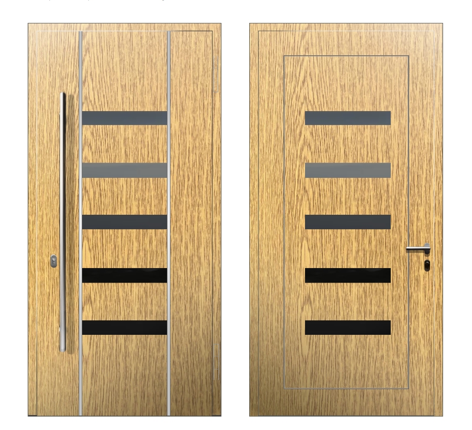 : Дверь D-088 S1 Светлый дуб - фото