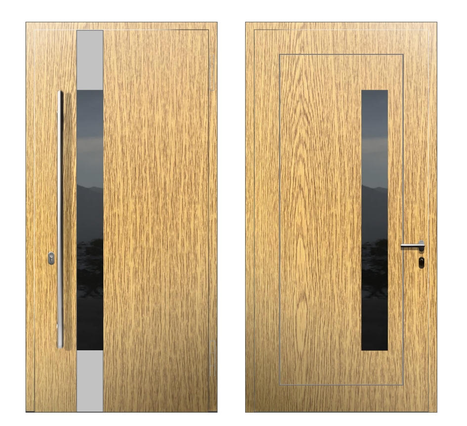 Входные двери на заказ: Дверь A-033L S1 Светлый дуб - фото