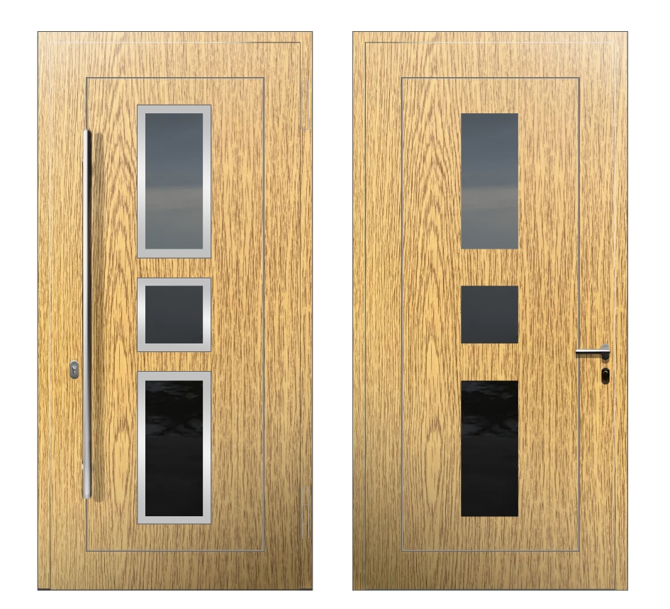Входные двери под дерево: Дверь C-051 S Светлый дуб - фото