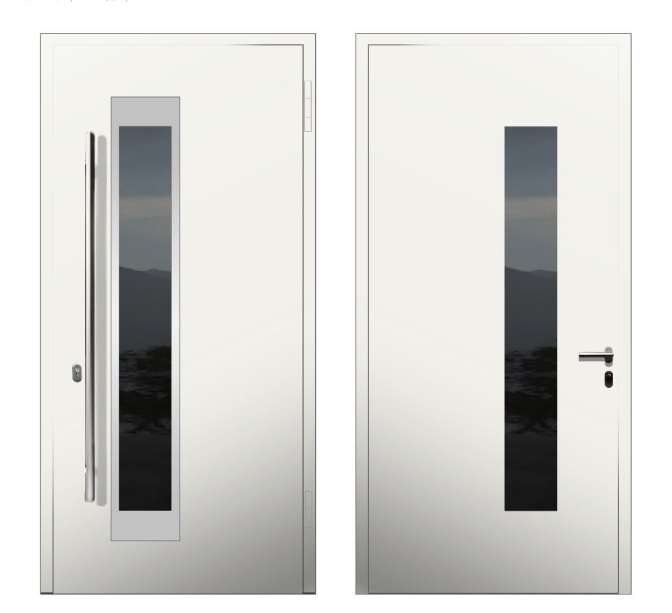 Входные двери со стеклом: Дверь A-022L S2 Белый - фото
