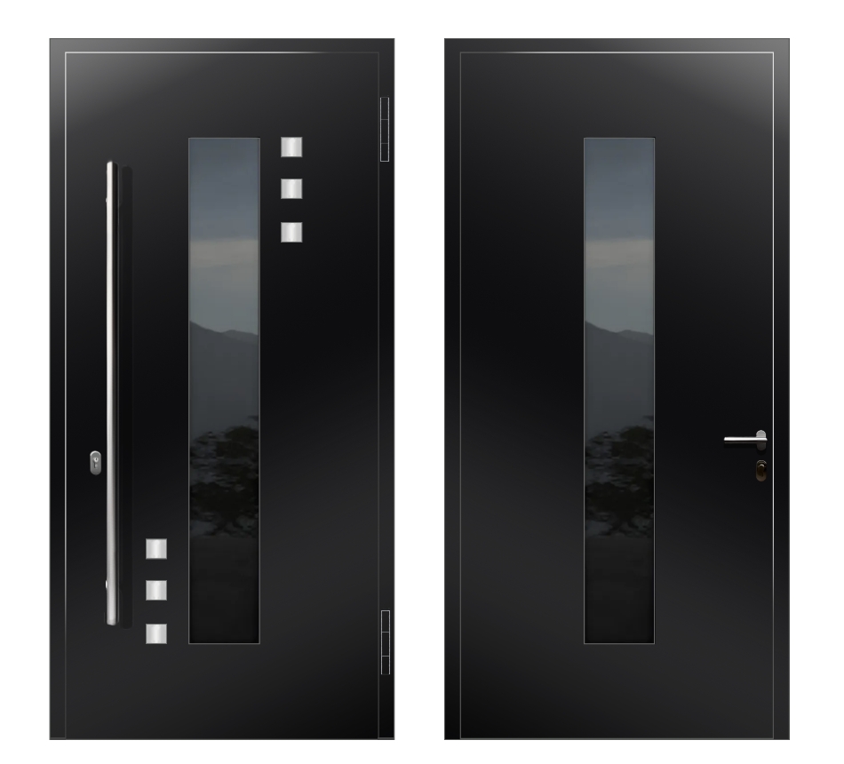 Входные двери премиум класса: Дверь Ax-122L S2 Черный - фото