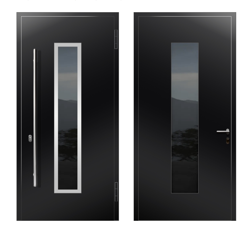 Алюминиевые двери: Дверь А-021 S2 Черный - фото