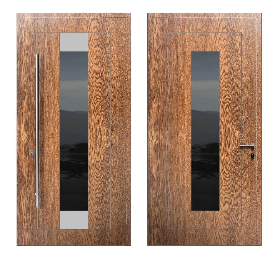 Входные двери под дерево: Дверь A-025 S Орех - фото