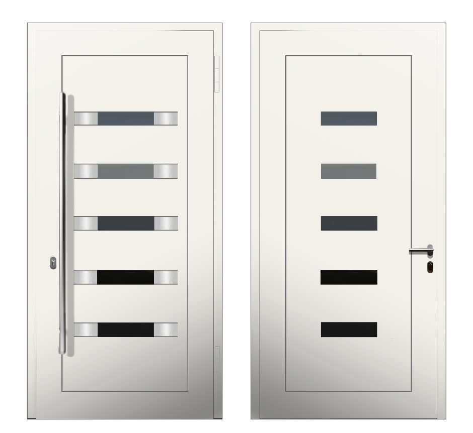 Алюминиевые двери: Дверь D-087 S Белый - фото