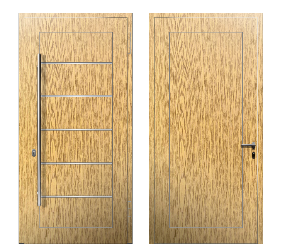 Алюминиевые двери: Дверь K-1.5S S Светлый дуб - фото