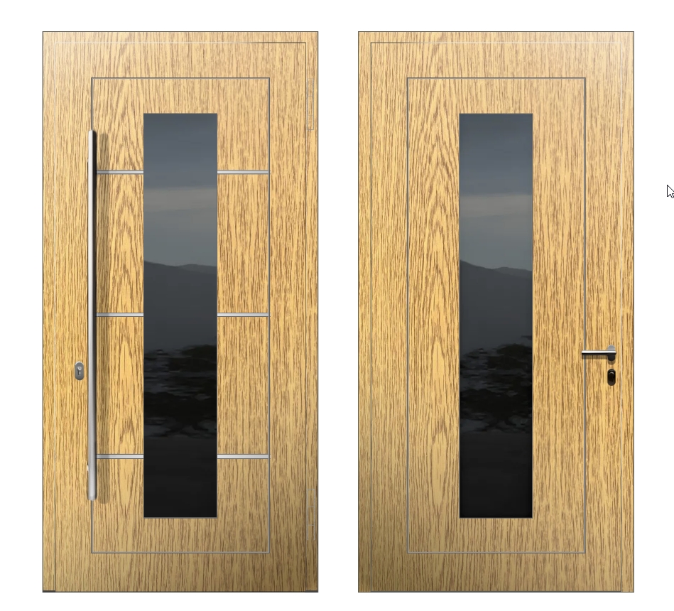 Алюминиевые двери: Дверь A-200h S Светлый дуб - фото