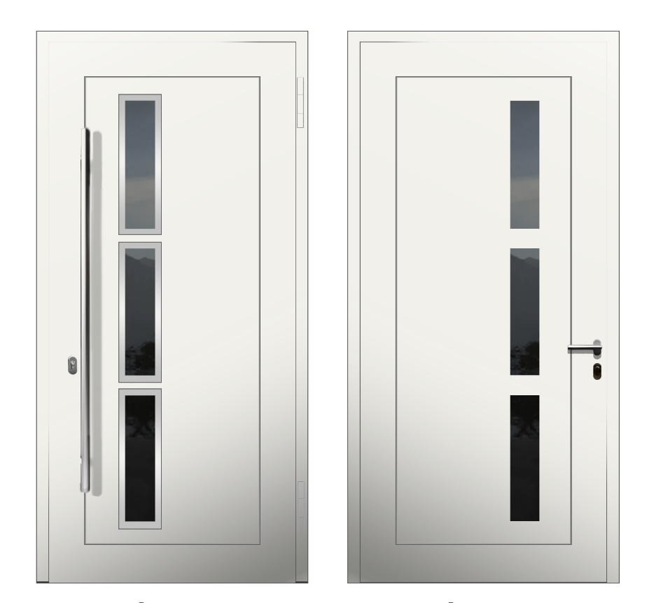 Белые входные двери: Дверь C-061L S Белый - фото