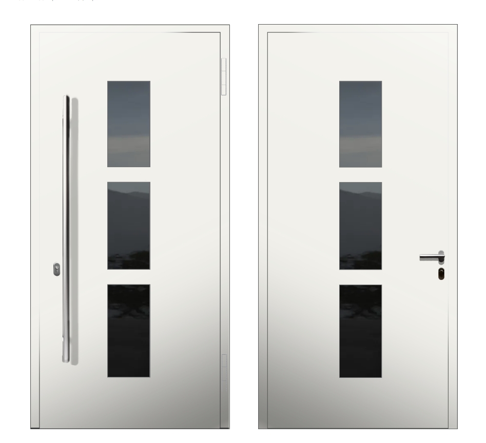 Входные двери со стеклом: Дверь С-200 S2 Белый - фото