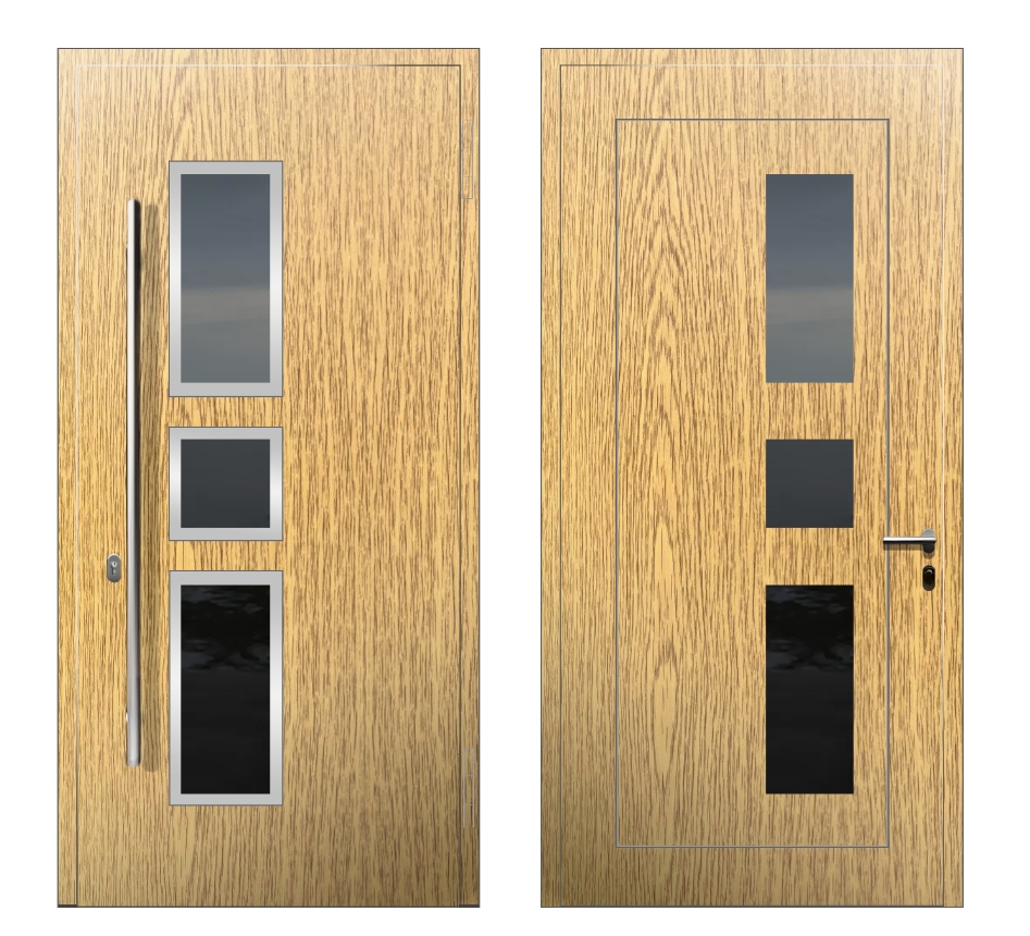 Входные двери под дерево: Дверь C-051L S1 Светлый дуб - фото
