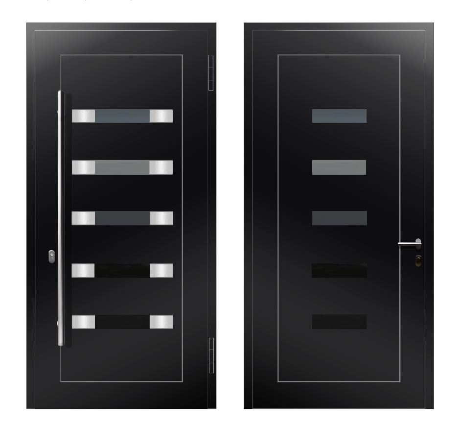 Алюминиевые двери: Дверь D-087 S Черный - фото