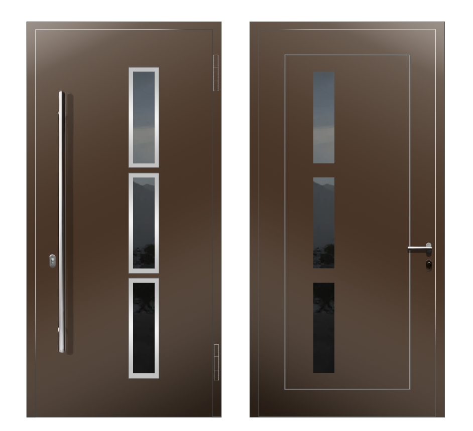 Коричневые входные двери: Дверь C-061R S1 Коричневый - фото
