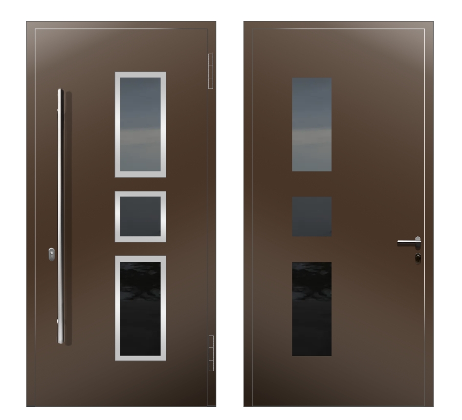 Входные двери премиум класса: Дверь C-051R S2 Коричневый - фото