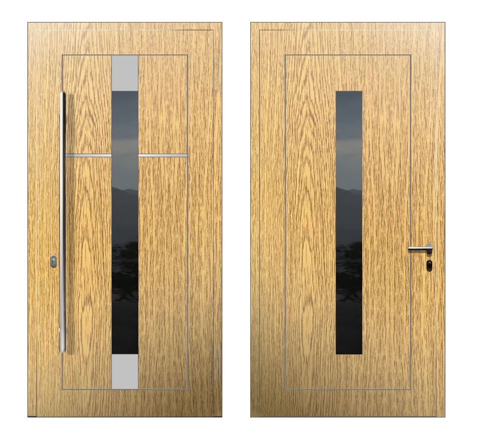 Входные двери под дерево: Дверь A-034 S Светлый дуб - фото