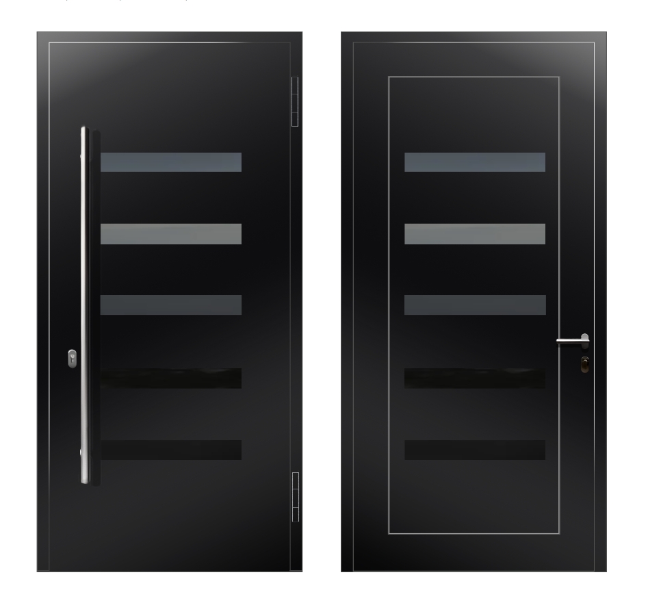 ПВХ двери с алюминиевыми панелями: Дверь D-085 S1 Черный - фото