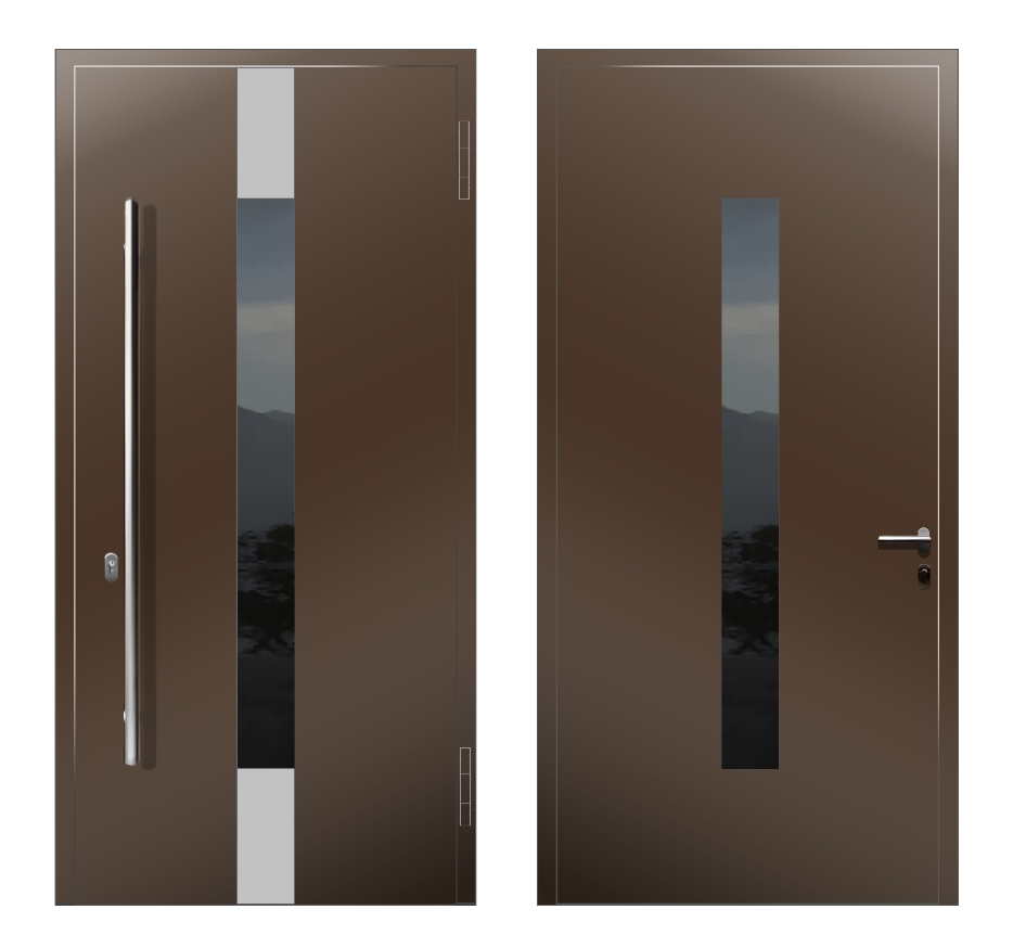 Входные двери на заказ: Дверь A-033 S2 Коричневый - фото