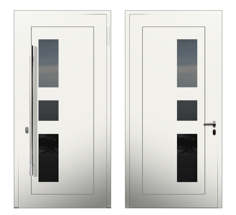 Белые входные двери: Дверь C-050L S Белый - фото