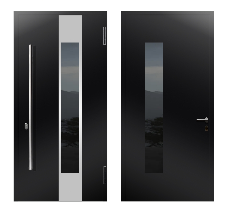 Входные двери премиум класса: Дверь A-023R S2 Черный - фото