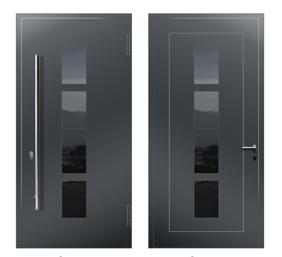 Для частного дома: Дверь D-200 S1 Графит - фото